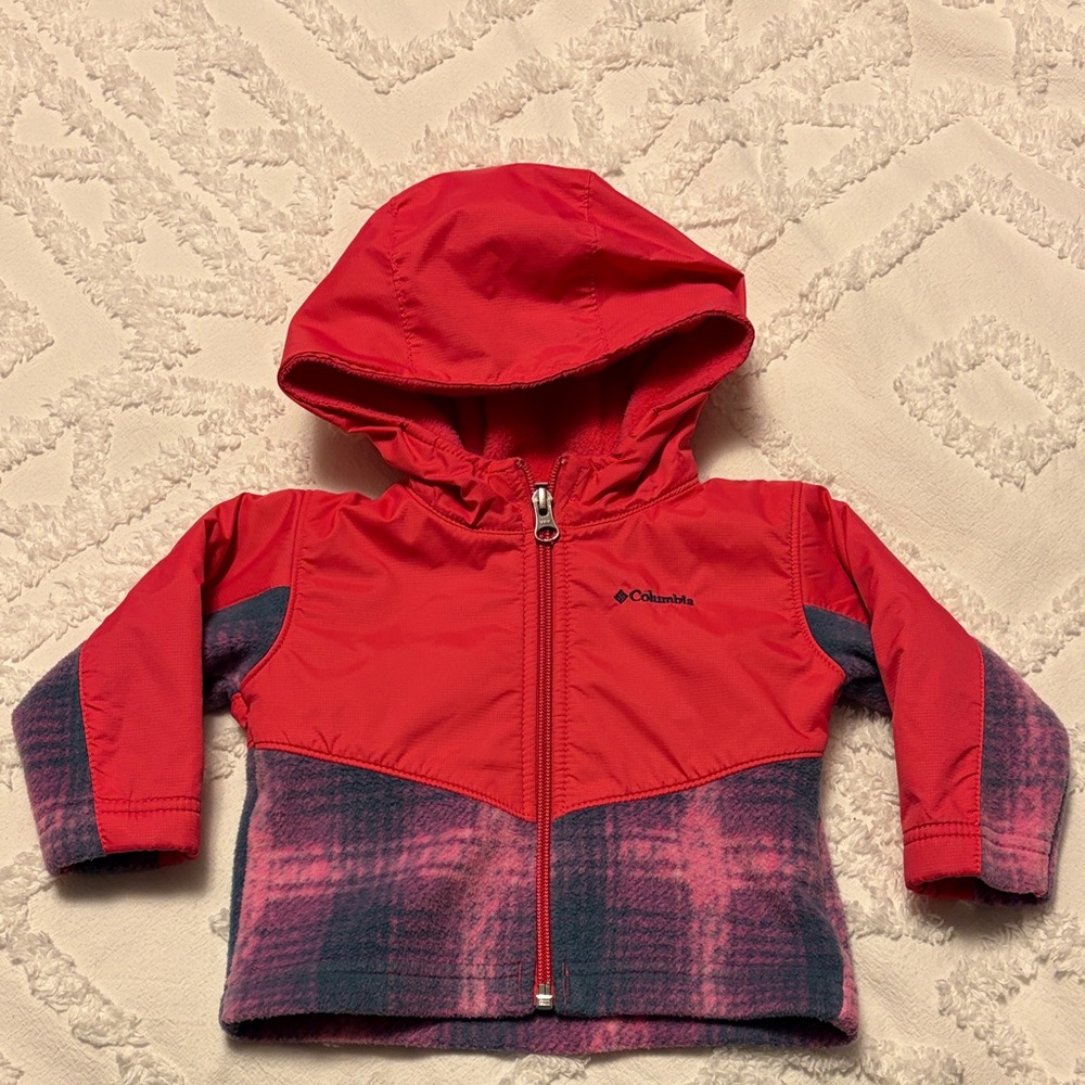 Columbia Purple and Pink Plaid Baby Girl Jacket, 6-12 month